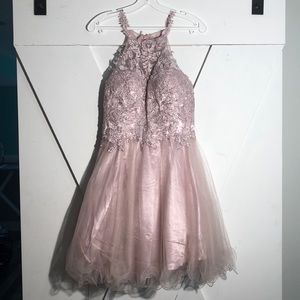 Rose Formal Dress With Sequins